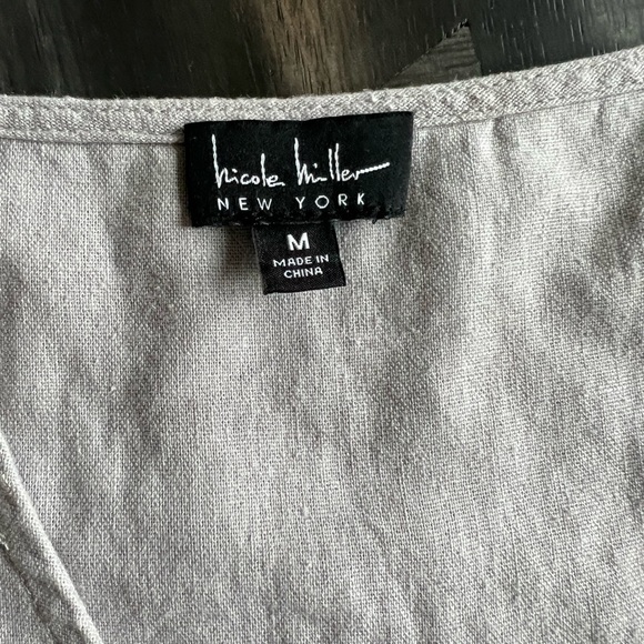 NWT Nicole Miller M Linen-Viscose Shirt Dress - Picture 8 of 8